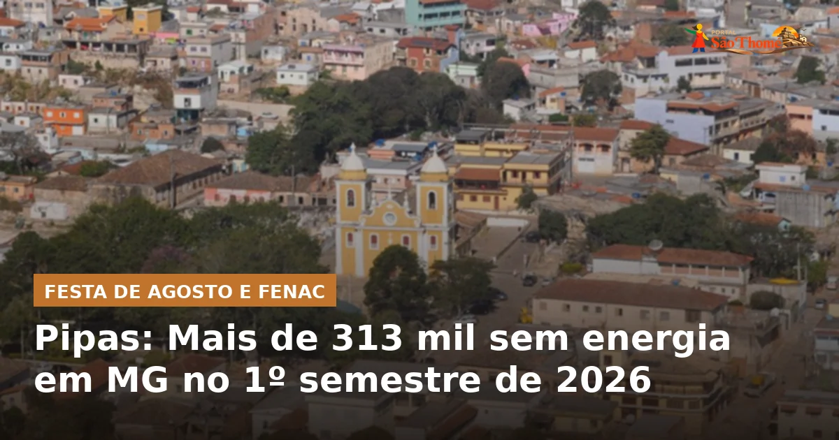 Pipas: Mais de 313 mil sem energia em MG no 1º semestre de 2026
